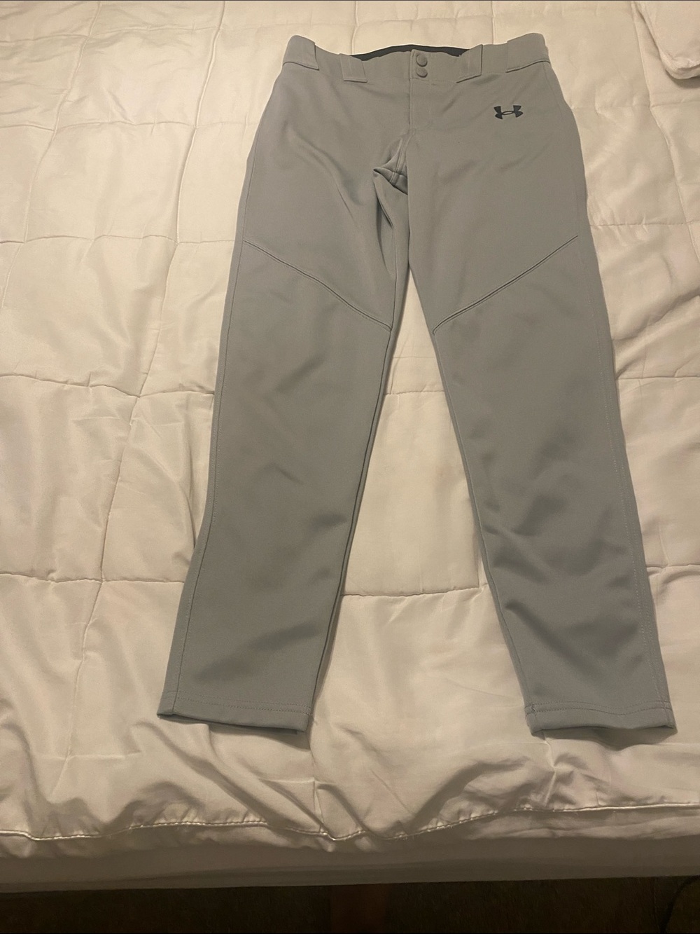 Under Armour Men's Light Gray Athletic baseball pants with Logo
